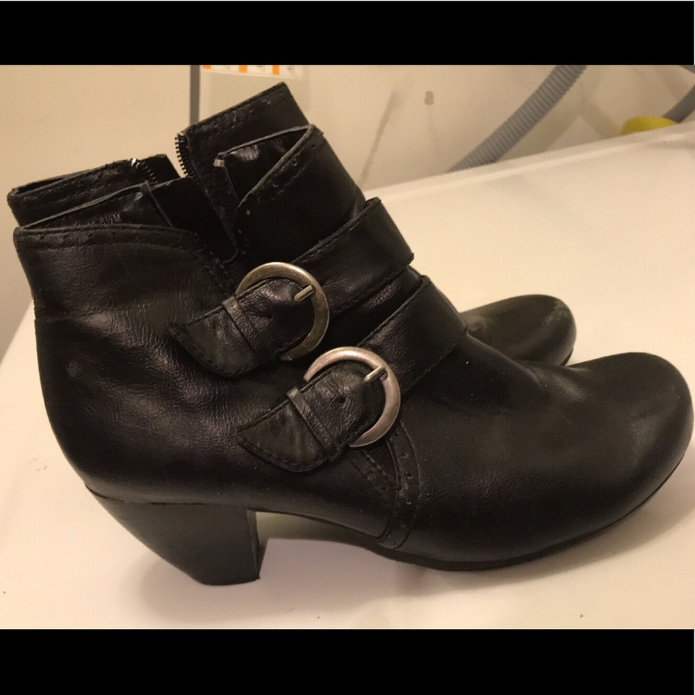 Size 6.5 black leather booties